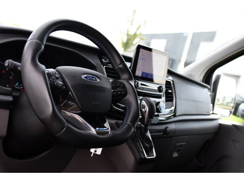 Ford Transit Custom 320 2.0 TDCI L1H1 DC MS-RT Black Edition Adaptieve Cruise, Camera, Carplay, 170pk, 2 x Schuifdeur, Automaat, LED, Stoelverwarming, Leder, Uniek!