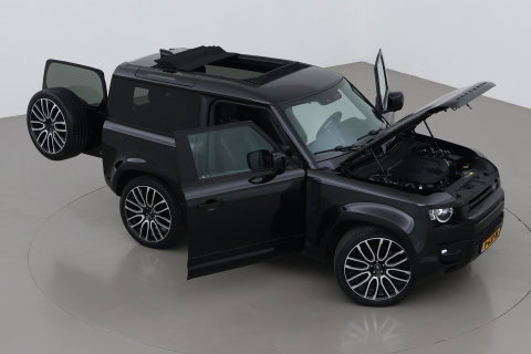 Land Rover Defender 90 D300 X | BTW | 23 Inch | Canvas Vouwdak | ClearSight | Trekhaak | Head-Up | Koelbox | Meridian Surround