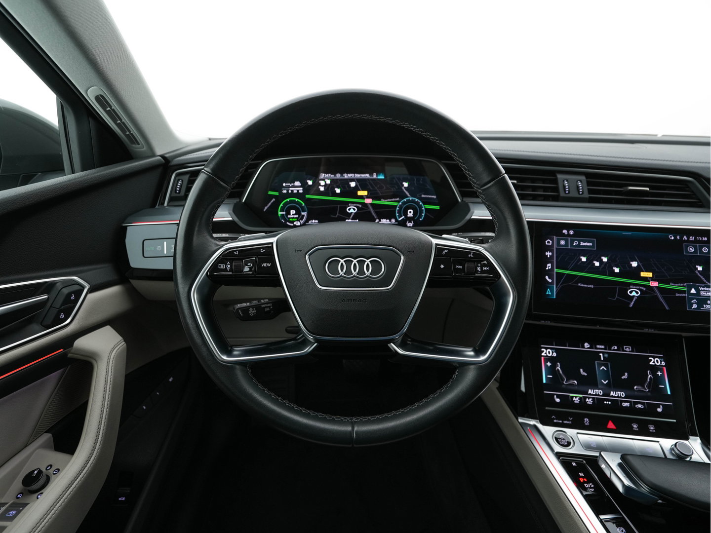 Audi Q8 e-tron 50 quattro Advanced Edition 95 kWh [3-Fase-22kW] {SoH-99%} (INCL-BTW)  Aut. *LEATHER | FULL-LED | MEMORY-PACK | ADAPTIVE-CRUISE | CAMERA | PRIVACY-GLASS | DIGI-COCKPIT | SHIFTPADDLES | DAB | AMBIENTLIGHT | TOWBAR | 20''ALU*