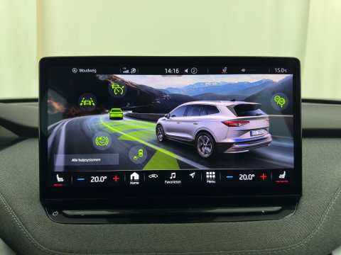 Škoda Enyaq iV 80 (INCL-BTW) *AUT | LEATHER-FABRIC | FULL-LED | DIGI-COCKPIT | CAMERA | KEYLESS | NAVI-FULLMAP | AMBIENTLIGHT | ECC | HEATED-COMFORTSEATS | DAB+ | PDC | CRUISE | CARPLAY | 17"ALU*
