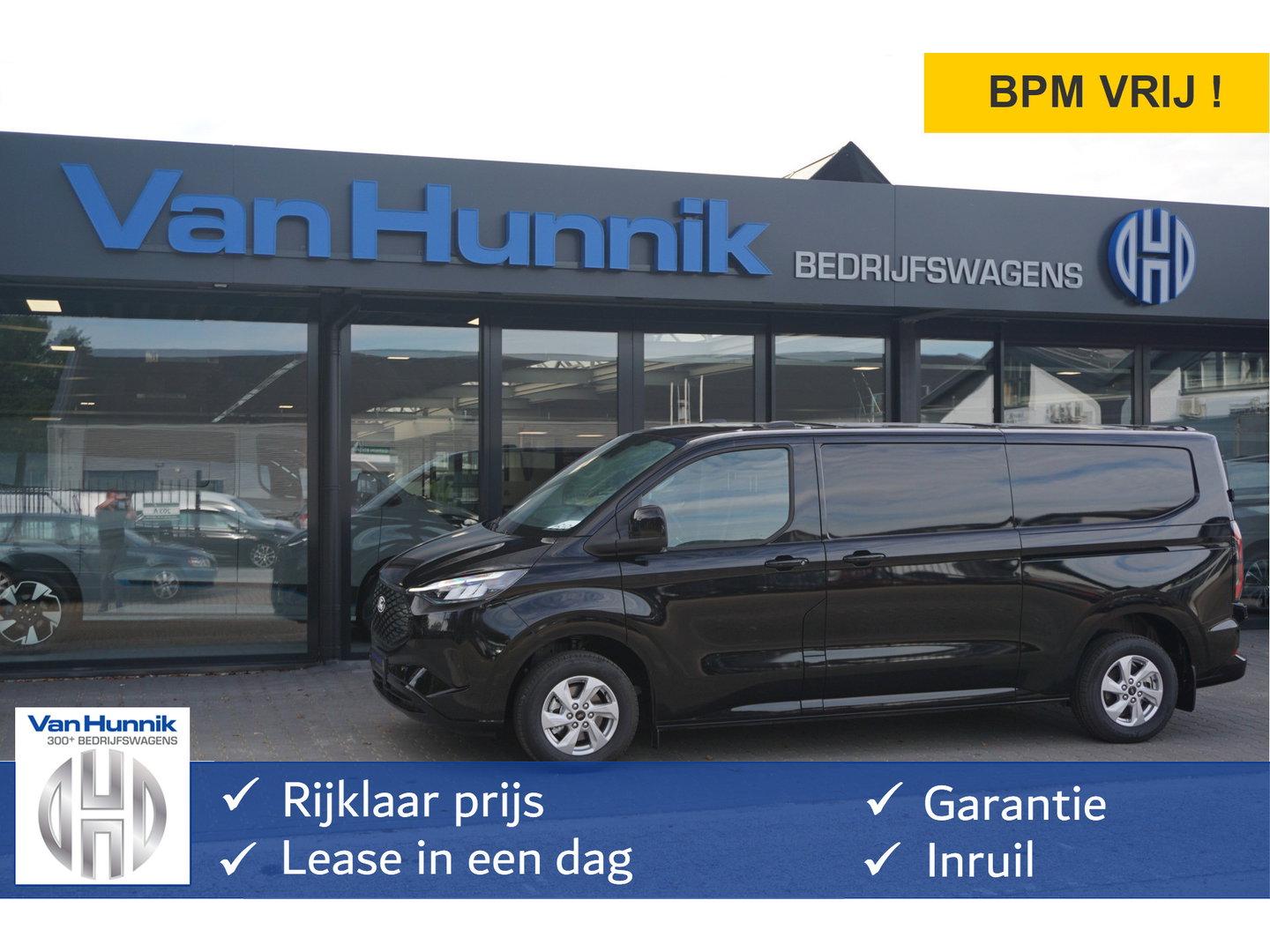 Ford Transit Custom 340L 218PK 71KWH AWD Limited Elektrisch AUT BPM VRIJ!! Apple CP/Android A, LED, Trekhaak, 2x Schuifdeur!! NR. EC50