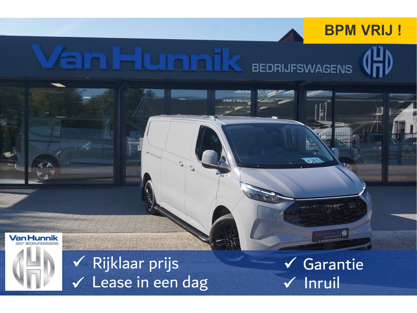 Ford E-Transit Custom 340L 218PK 71KWH AWD JWR Edition AUT BPM VRIJ!! Apple CP, 17" LM, LED, Trekhaak, 2x Schuifdeur!! NR. ECJWR4