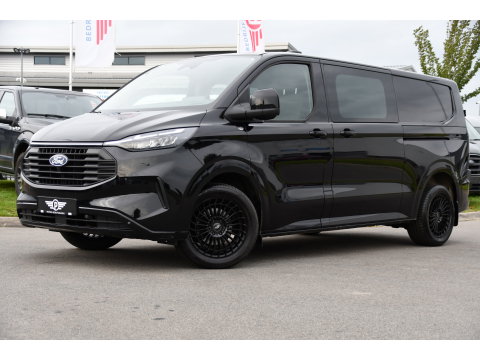 Ford Transit Custom 300 2.0 TDCI L2H1 Limited Black Edition Adaptieve Cruise, Camera, Carplay, LED, 2 x Schuifdeur, Automaat, 170pk, Stoelverwarming, Sensoren, Uniek!