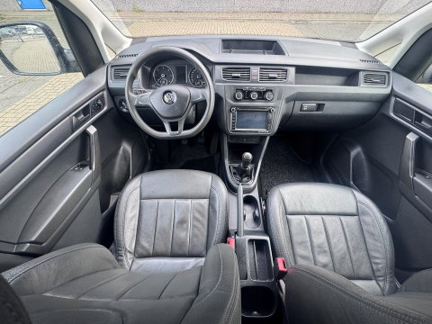 Volkswagen Caddy 2.0 TDI L2 Maxi EURO6 Leer Airco Cruise ZWART LM