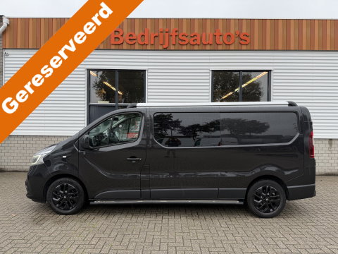 Renault Trafic 2.0 dCi 145pk T29 L2H1 Luxe DC 5 persoons / vaste prijs rijklaar € 17.950 ex btw / lease vanaf € 302 / euro 6 / bpm vrij / zwart metallic / leer / airco / cruise / navi / camera !