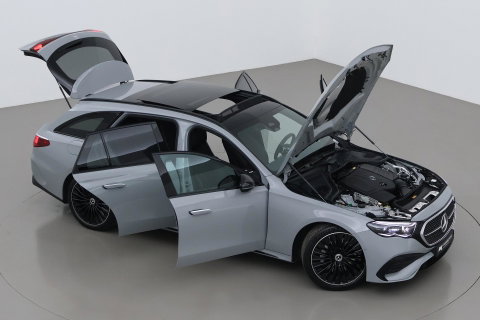 Mercedes-Benz E-Klasse 300 e AMG Line | Nightpakket | Panoramadak | 360° Camera | Trekhaak | Keyless | Stoelverwarming | 20 Inch
