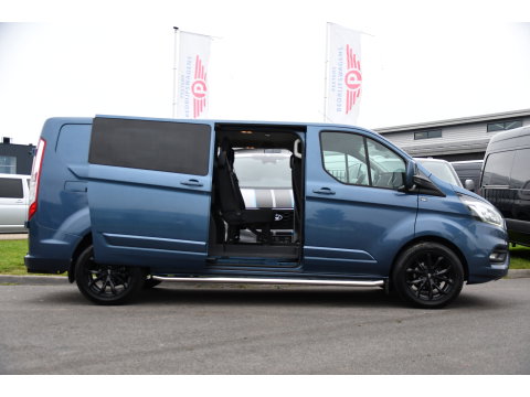 Ford Transit Custom 300 2.0 TDCI L2H1 Limited DC Adaptieve Cruise, Camera, Cruise, 2 x Schuifdeur, 130pk, Automaat, Trekhaak, Stoelverwarming, Sensoren, Uniek!